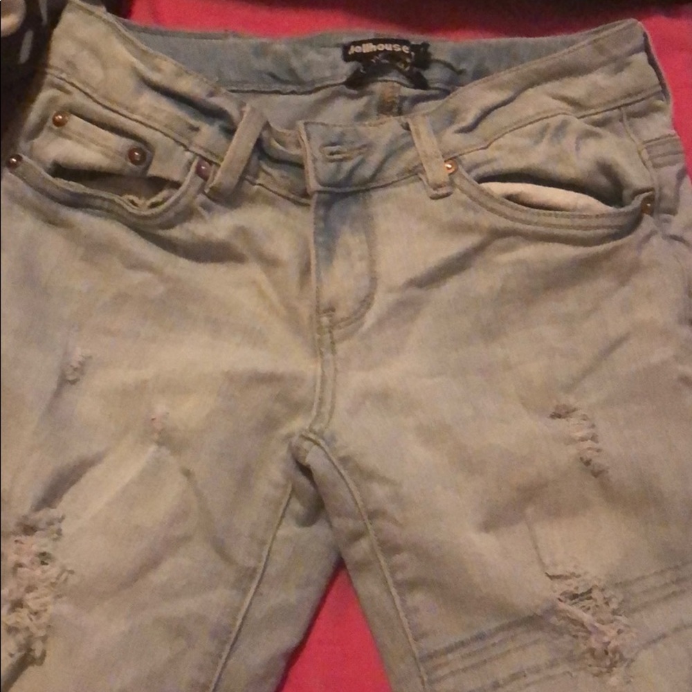 blue jean shorts